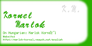 kornel marlok business card